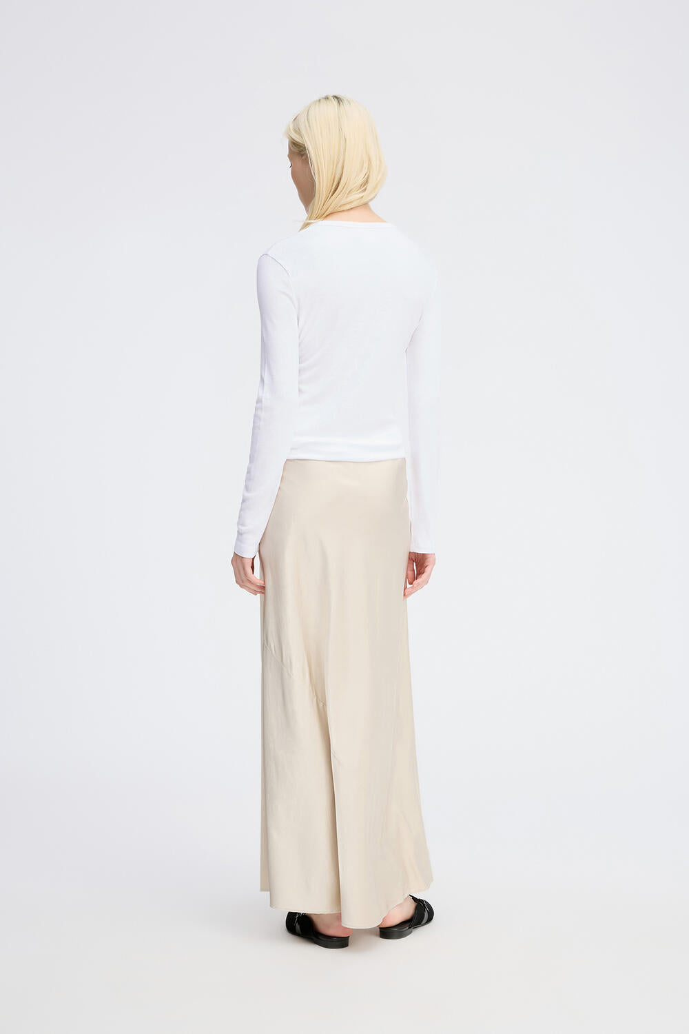 Grace Buttons langærmet t-shirt - hvid